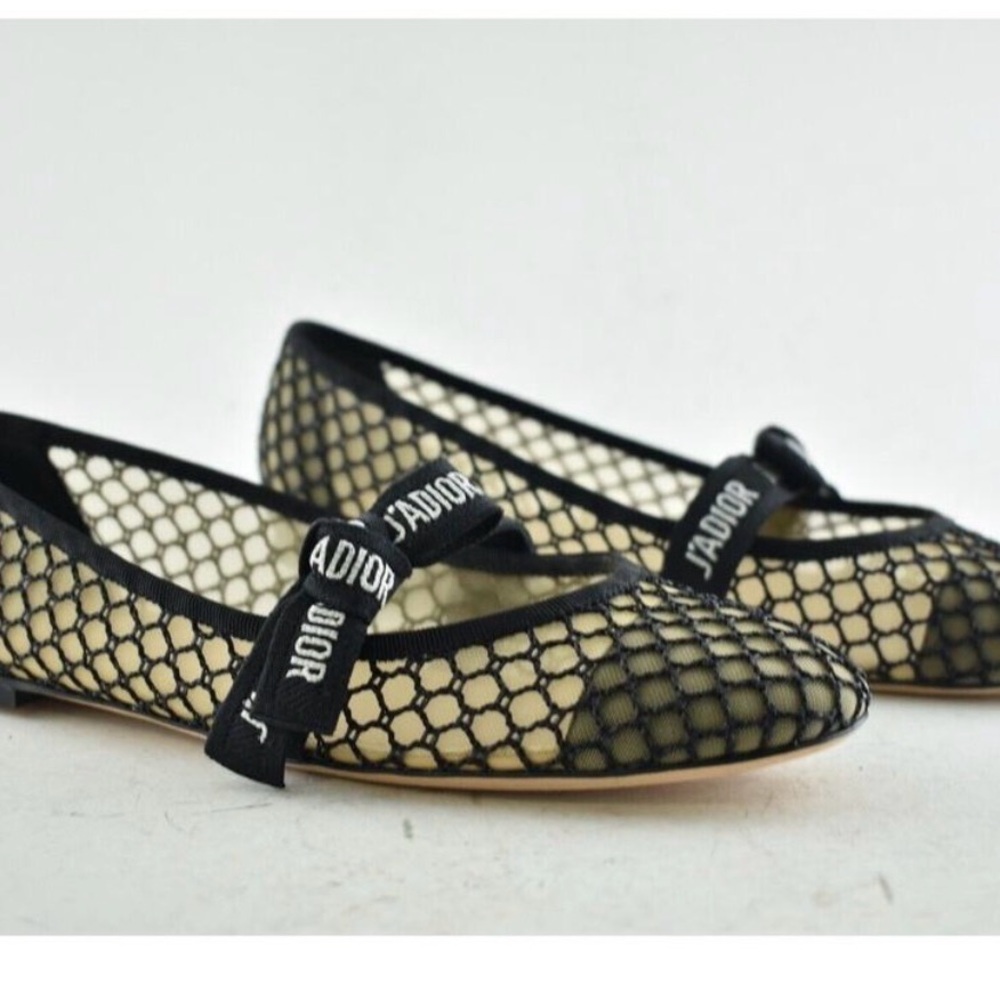 Dior Black Mesh Women's Loafers